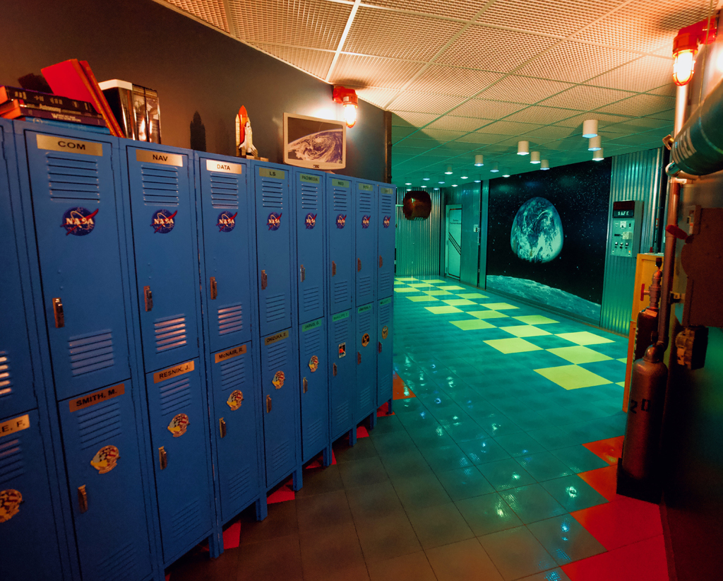 lockers in the challenger learning center 