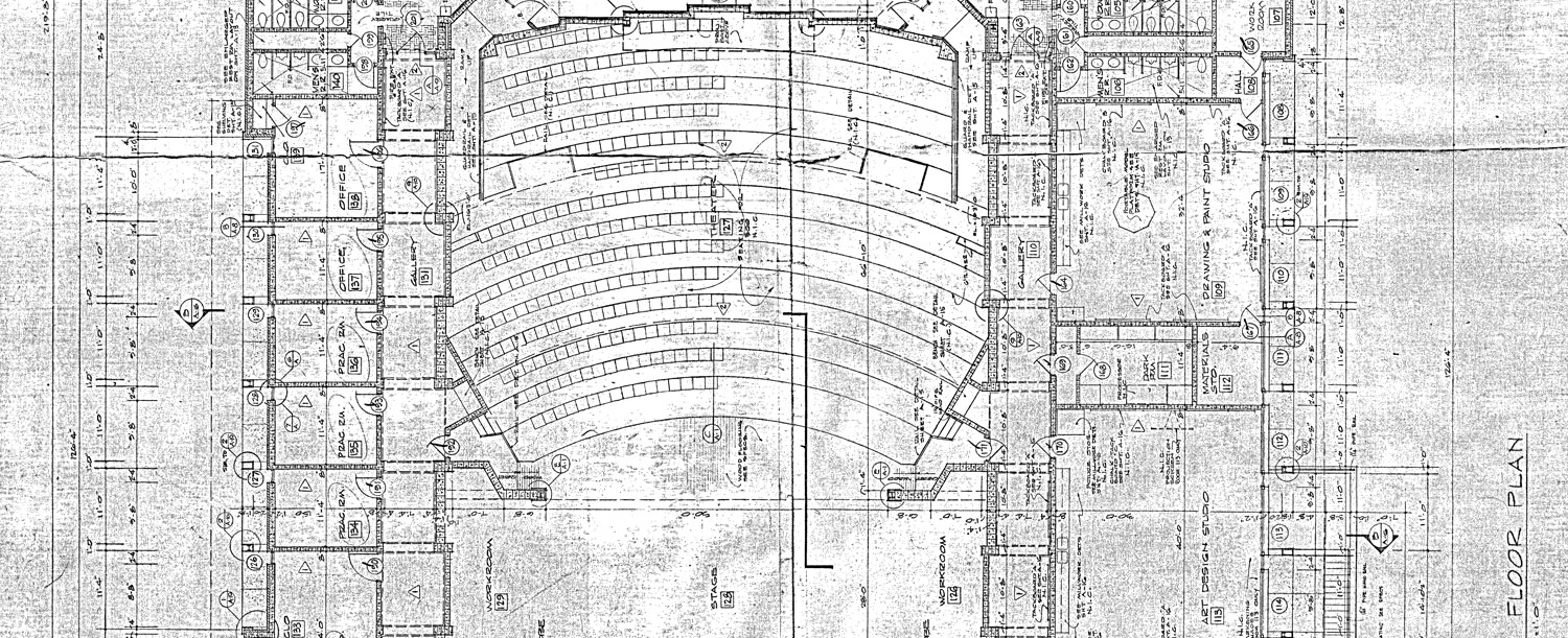 blueprint of Clemens Fine Arts Center