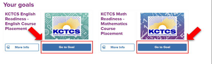 Go to goal is located under a KCTCS logo.