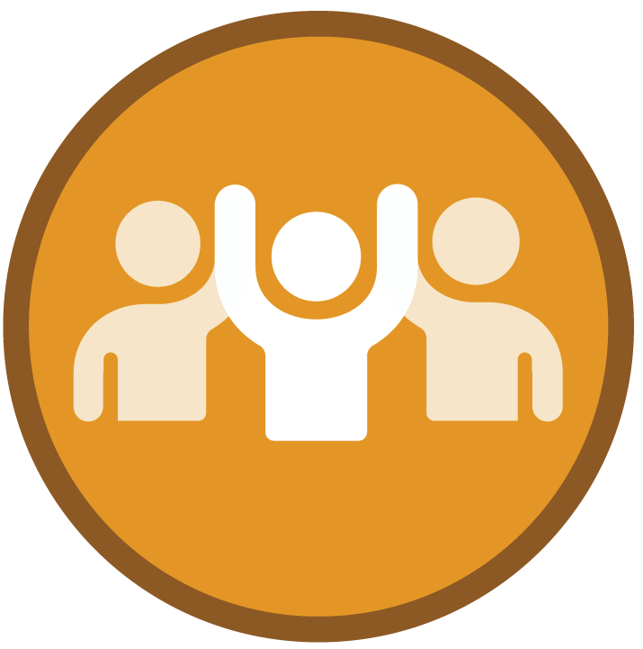 icon 3 people holding hands raised above their heads